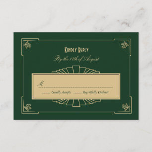 Carte du style RSVP d'art déco