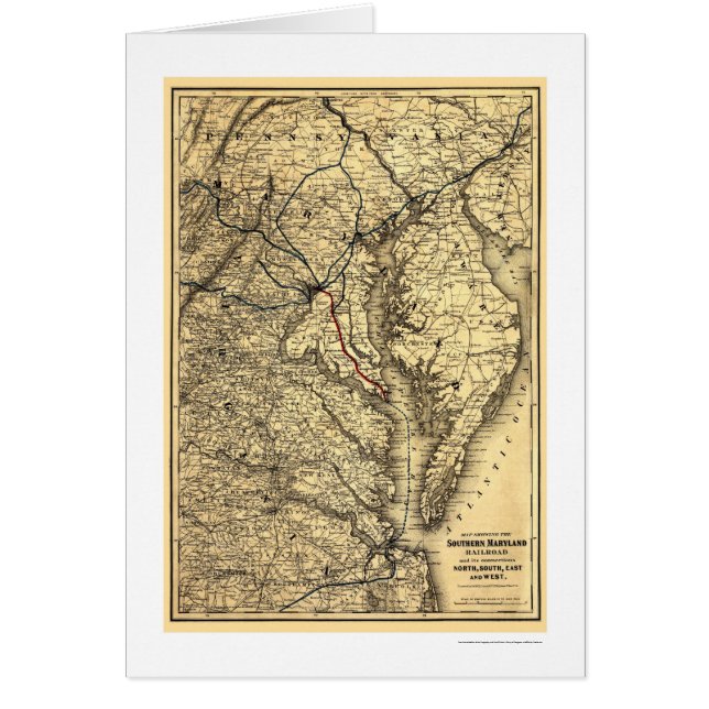 Carte du sud 1881 de chemin de fer du Maryland (Devant)