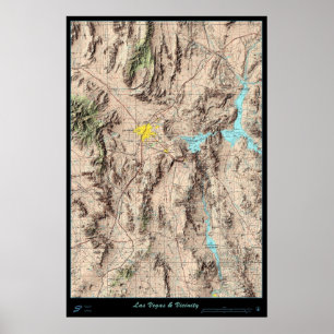 Carte du sud du Nevada, affiche satellite aux État