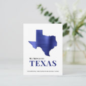 Carte du Texas en métal brossé bleu Nouvelle adres (Debout devant)