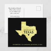 Carte du Texas en métal doré Nouvelle adresse noir (Devant / Derrière)