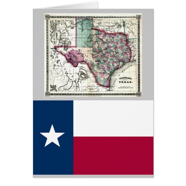 Carte du Texas et drapeau d'état (Devant)