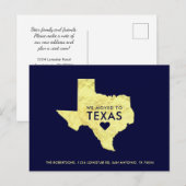 Carte du Texas métallisé or Bleu marine Nouvelle a (Devant / Derrière)