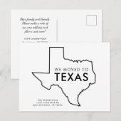Carte du Texas noir et blanc Nouvelle adresse (Devant / Derrière)
