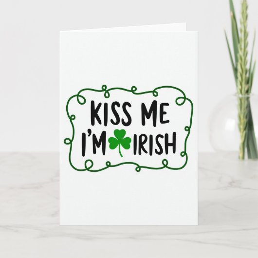 Carte du trèfle irlandais Embrasse-moi (Devant)