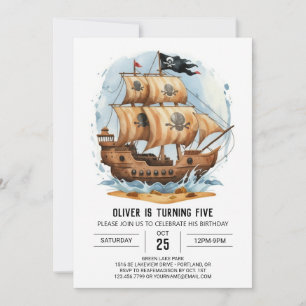 Carte du trésor Ahoy Pirate modifiable Anniversair