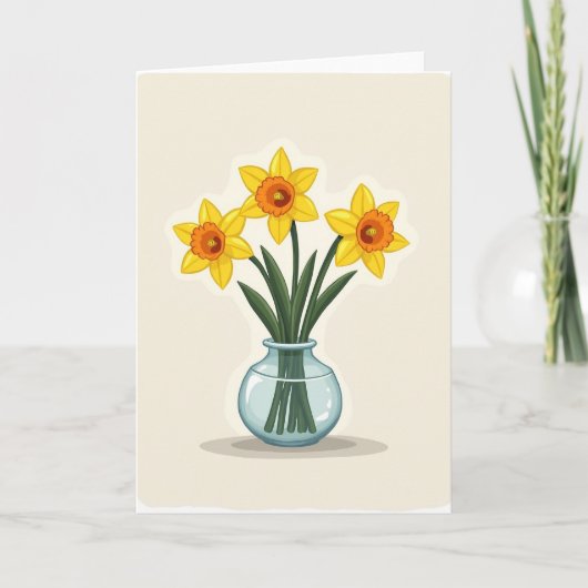 Carte du Vase de Fleurs Printanières Rayées (Devant)
