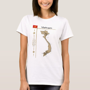 Carte du Vietnam + Drapeau + Titre T-shirt