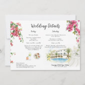 Carte du week-end de mariage à Majorque | Itinérai (Dos)