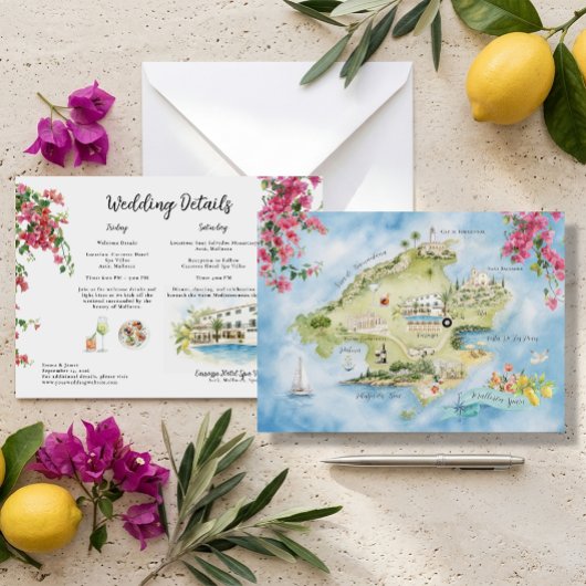 Carte du week-end de mariage à Majorque | Itinérai