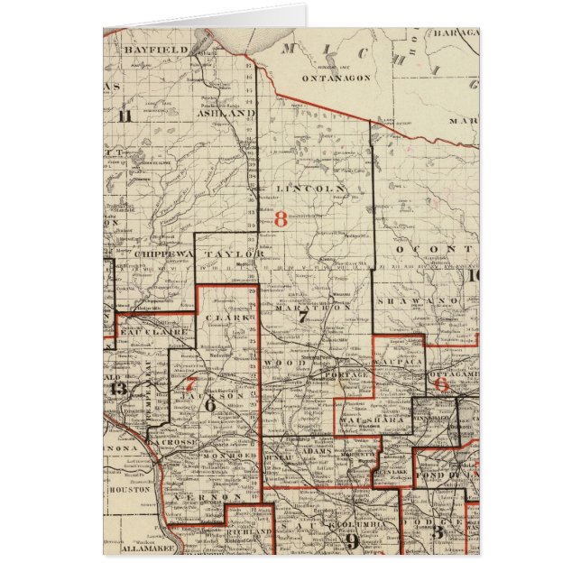 Carte du Wisconsin (Devant)