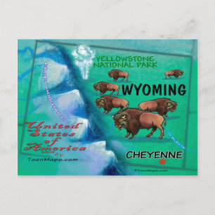 Carte du Wyoming USA Fun