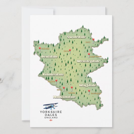 Carte du Yorkshire Dales Angleterre (Devant)