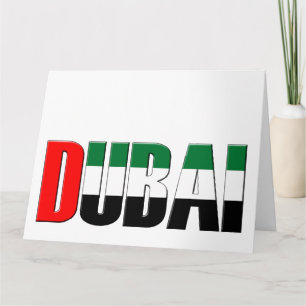 Carte Dubaï Ville EAU Drapeau couleurs Typographie