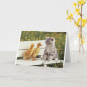 Carte Duckheap et un ami interviewer chaton. (Fleur jaune)
