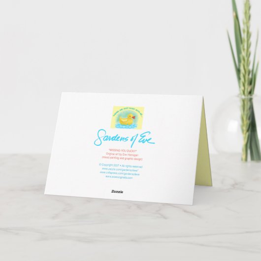 Carte DUCKY "VOUS MANQUANT" (Dos)
