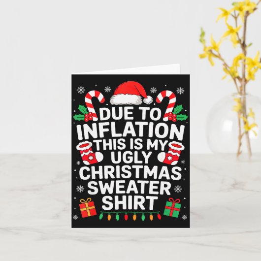 Carte Due To Inflation This Is My Ugly Sweater For Chris (Fleur jaune)