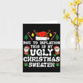 Carte Due To Inflation Ugly Christmas Sweater Xmas Men W (Fleur jaune)