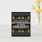 Carte Due To Inflation Ugly Christmas Sweaters Funny Say (Fleur jaune)