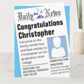 Carte Dummy Newspaper Headlines Graduation (Devant)