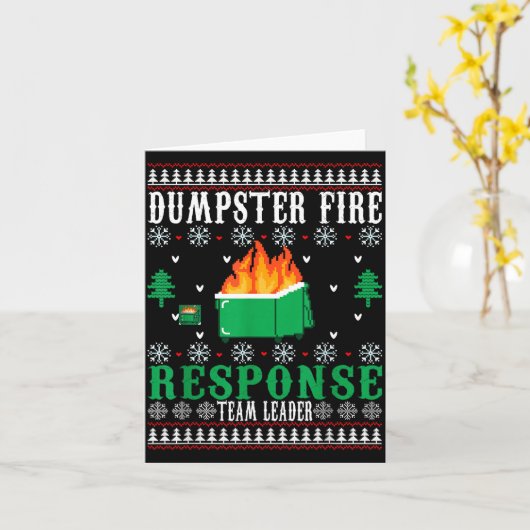 Carte Dumpster Fire Resnse Team Leader Christmas Ugly Sw (Fleur jaune)