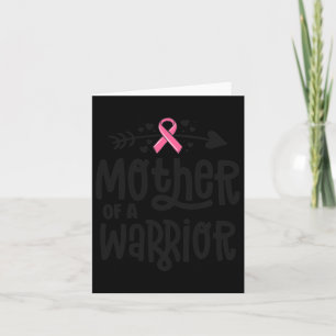 Carte D'une famille de guerrier Ruban rose du cancer du