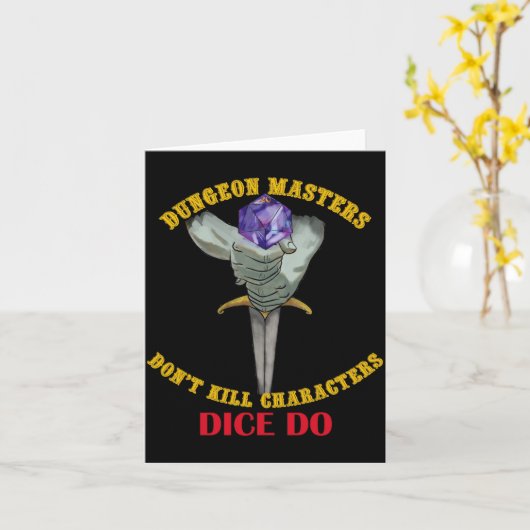 Carte Dungeon Masters Dont Kill Characters Dice Do  (Fleur jaune)