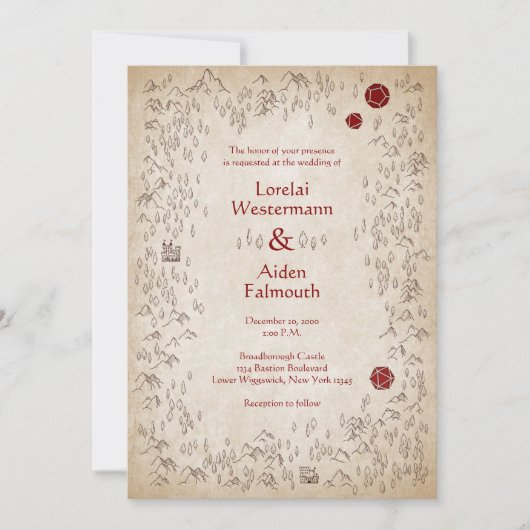 Carte Dungeon RPG Gamer Mariage (Devant)