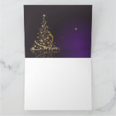 Carte Dunkelviolettes Weihnachtsmotiv mit Weihnachtsbaum (Intérieur)