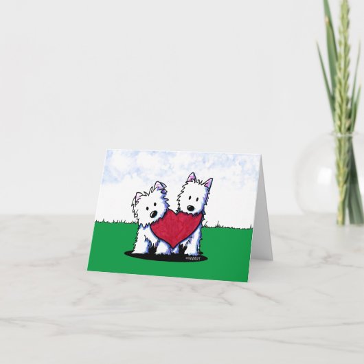Carte Duo Westie du cœur (Devant)