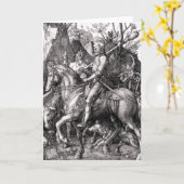 Carte Durer Knight Death and Devil Greeting Card (Fleur jaune)