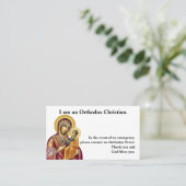 Carte d'urgence orthodoxe chrétienne (Debout devant)
