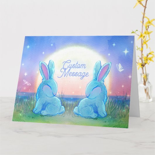 Carte Dusk Bunnies Customizable (Fleur jaune)