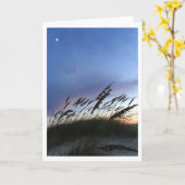 Carte Dusk sur la plage. (Fleur jaune)