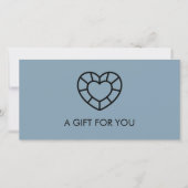 Carte Dusty Blue artisanal Gem Heart Logo (Devant)