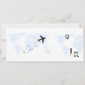 Carte Dusty Blue Boarding Mariage de billets (Dos)