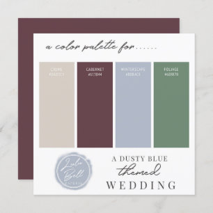 Carte Dusty Blue Burgundy & Green Color Palette
