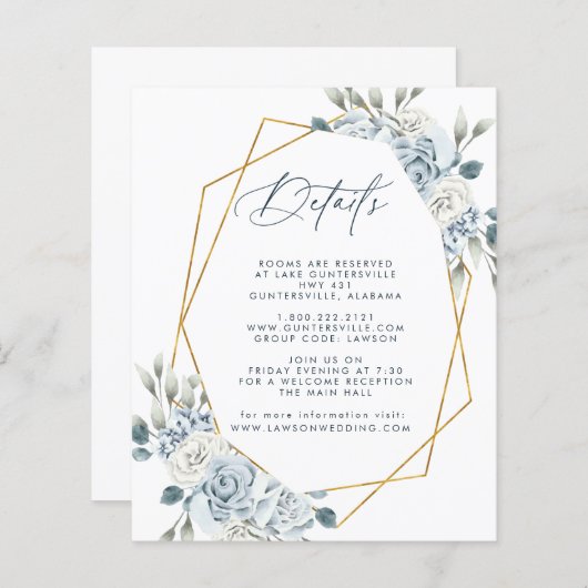 Carte Dusty Blue Détails (Devant / Derrière)