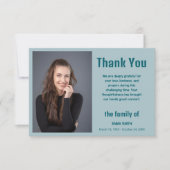 Carte Dusty Blue Elegant Photo Funeral Sympathy (Devant)
