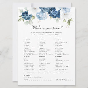 Carte Dusty Blue Floral Fête des mariées Jeu