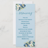 Carte Dusty Blue Gold Parties scintillant Mariage progra (Dos)
