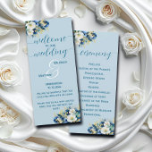 Carte Dusty Blue Gold Parties scintillant Mariage progra