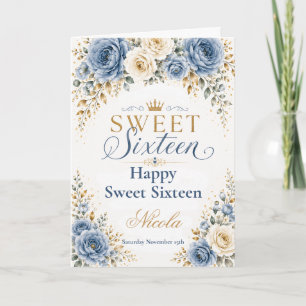 Carte Dusty Blue Gold Sweet Seize