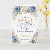 Carte Dusty Blue Gold Sweet Seize (Fleur jaune)