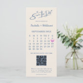 Carte Dusty Blue Mariage Photo QR Code Elegant (Debout devant)