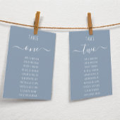 Carte Dusty Blue Modern White Script Seating Chart Card