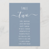 Carte Dusty Blue Modern White Script Seating Chart Card (Devant)