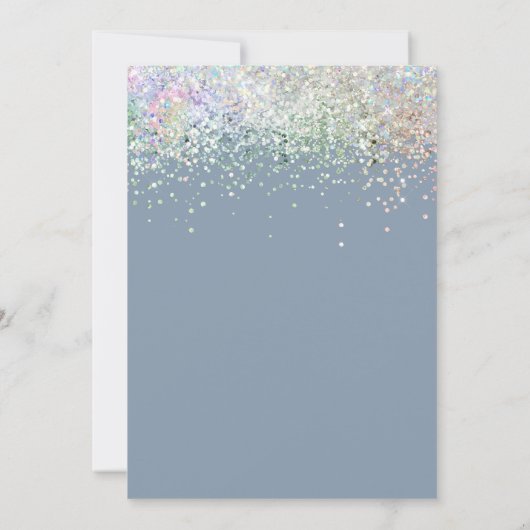 Carte Dusty Blue Parties scintillant Mariage Enregistrer (Dos)