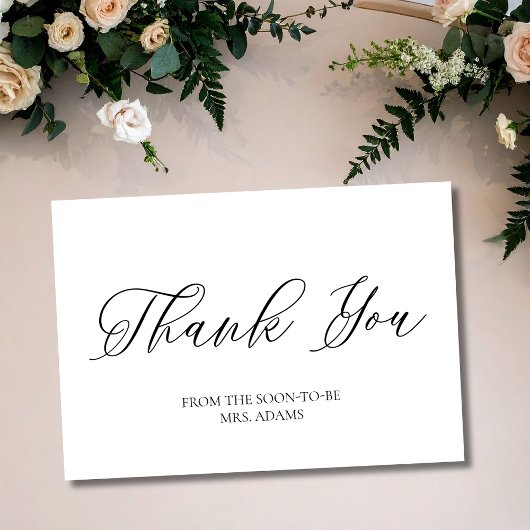 Carte Dusty Blue Script avec remerciement de mariage ave