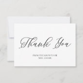 Carte Dusty Blue Script avec remerciement de mariage ave (Devant)